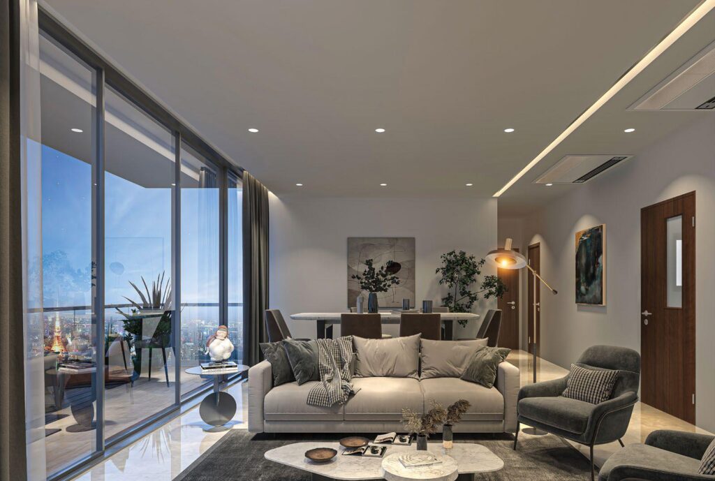 The Balmoral Towers living area hall